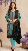 Slub Khaddar 3-Piece Suit | Embroidery & Printed Dupatta