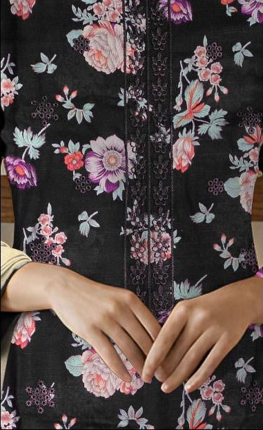 Slub Khaddar 3-Piece Suit | Embroidery & Printed Dupatta