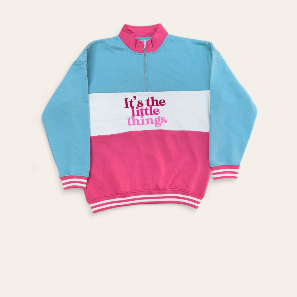 Colorblock Half-Zip Sweatshirt – “It’s the Little Things”
