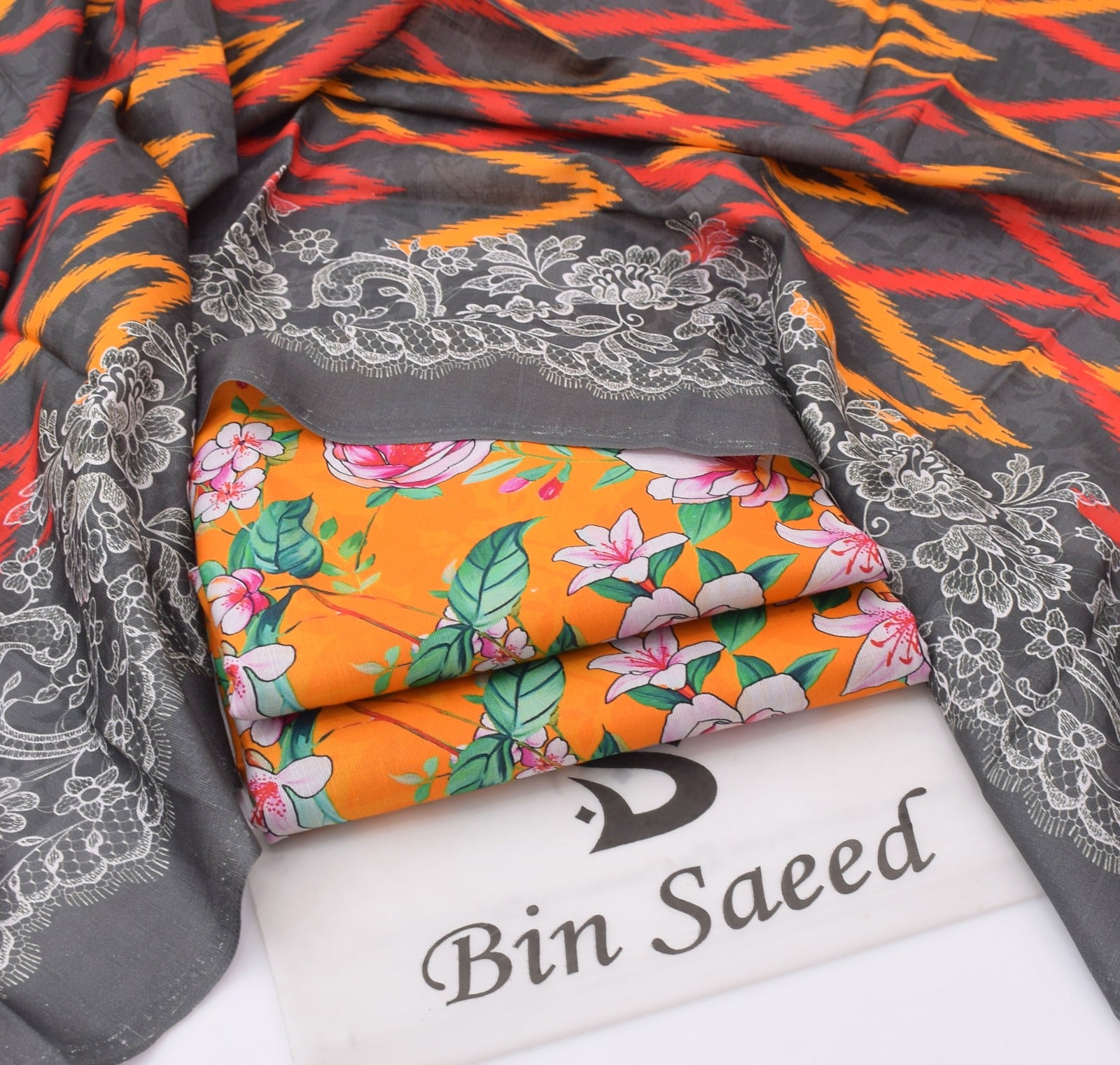 BINSAEED Original Printed Khaddar Suit Set – Choose From 6 Colors