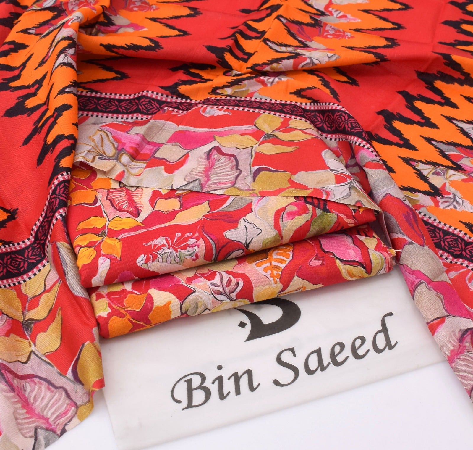 BINSAEED Original Printed Khaddar Suit Set – Choose From 6 Colors