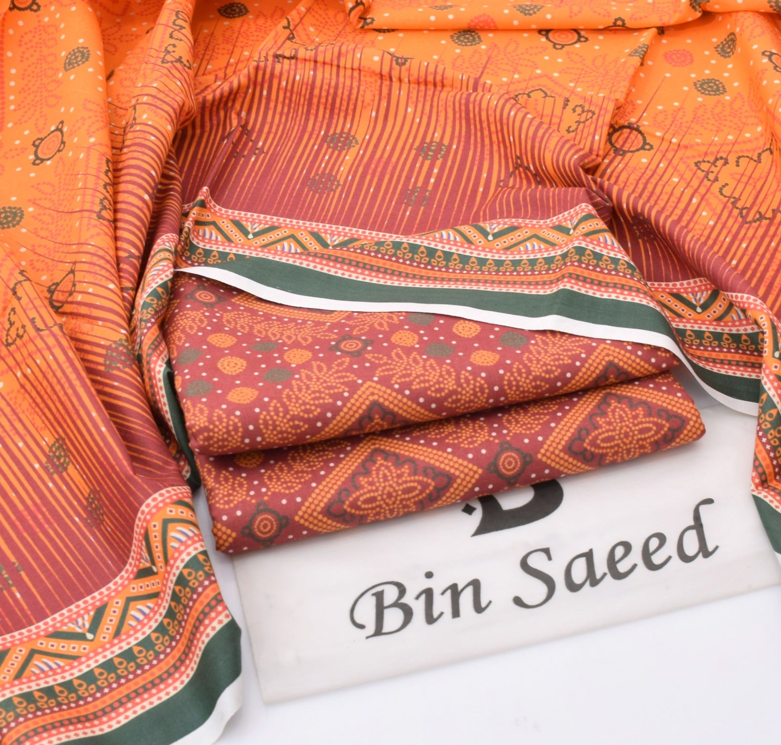 BINSAEED Signature Printed Khaddar Collection – 6 Color Options