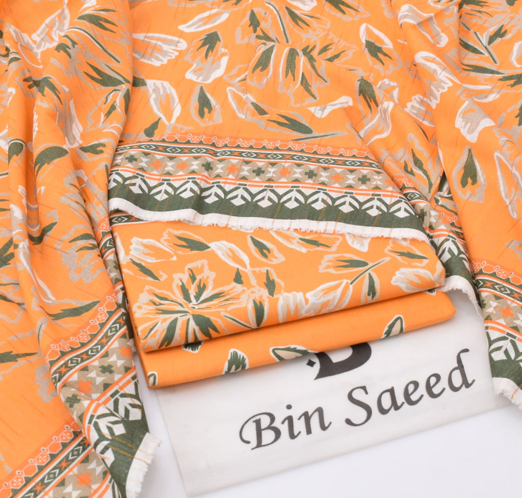 BINSAEED Signature Printed Khaddar Collection – 6 Color Options