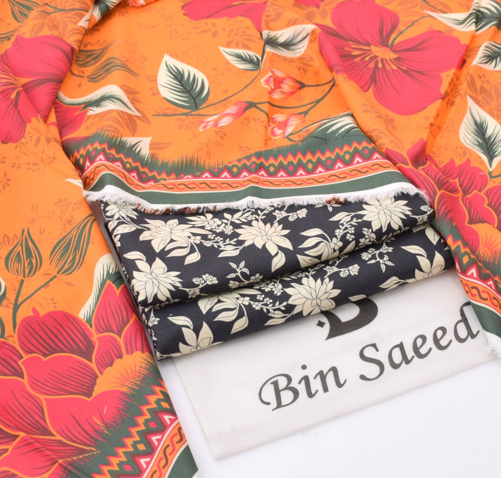 BINSAEED Signature Printed Khaddar Collection – 6 Color Options