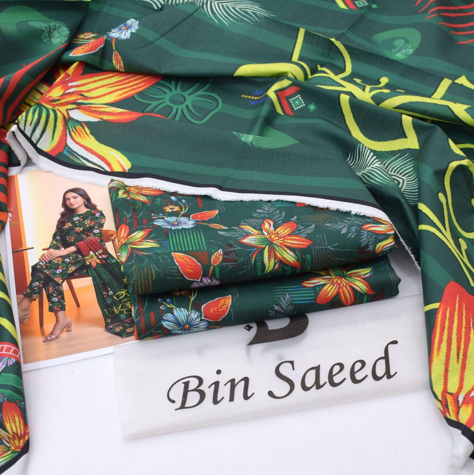 BINSAEED Signature Printed Khaddar Collection – 6 Color Options