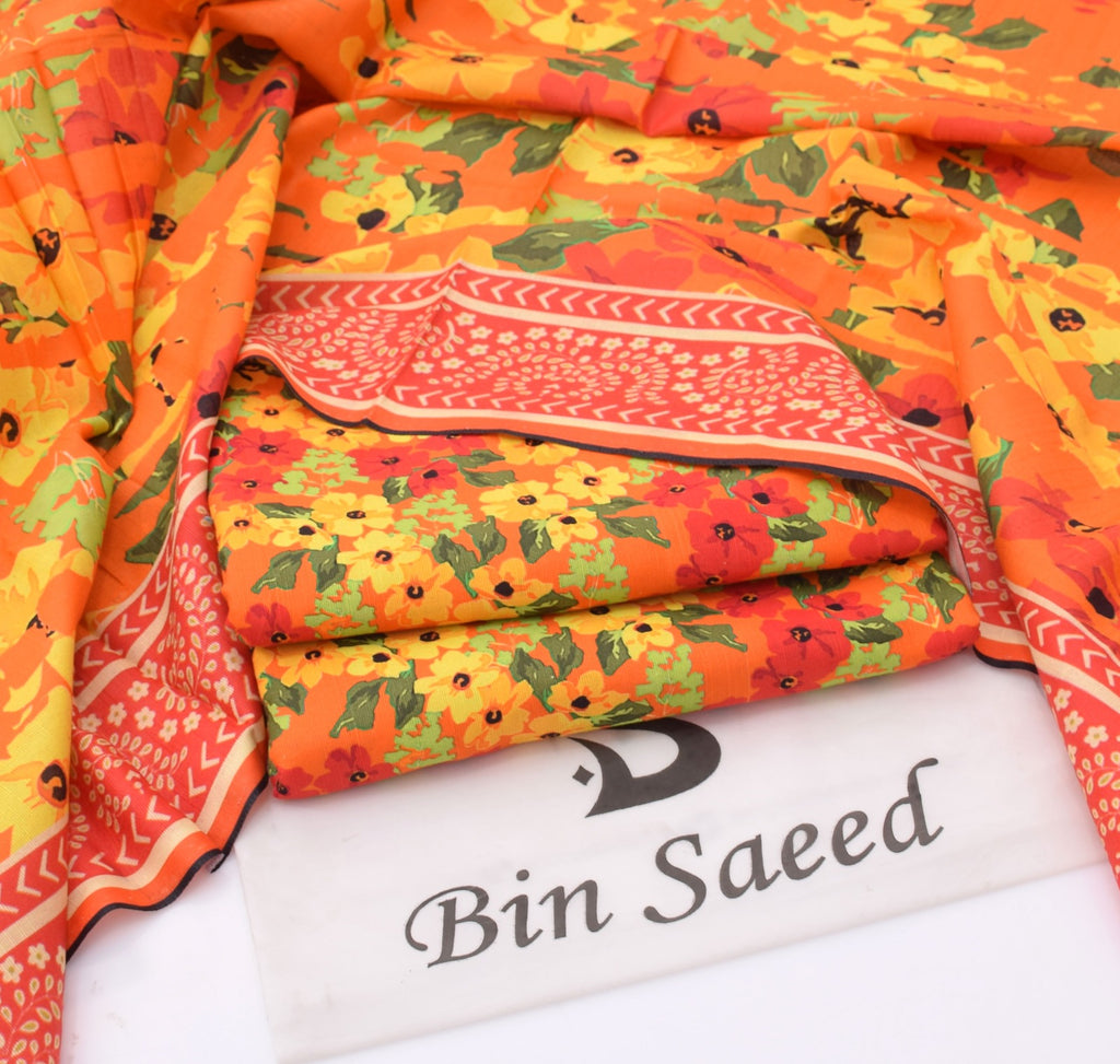 BINSAEED Signature Printed Khaddar Collection – 6 Color Options