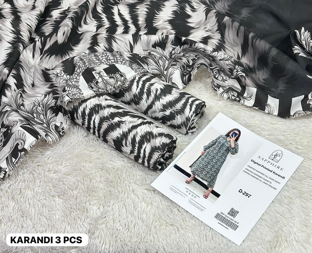 SAPPHIRE Pure Karandi Digital Printed Suit