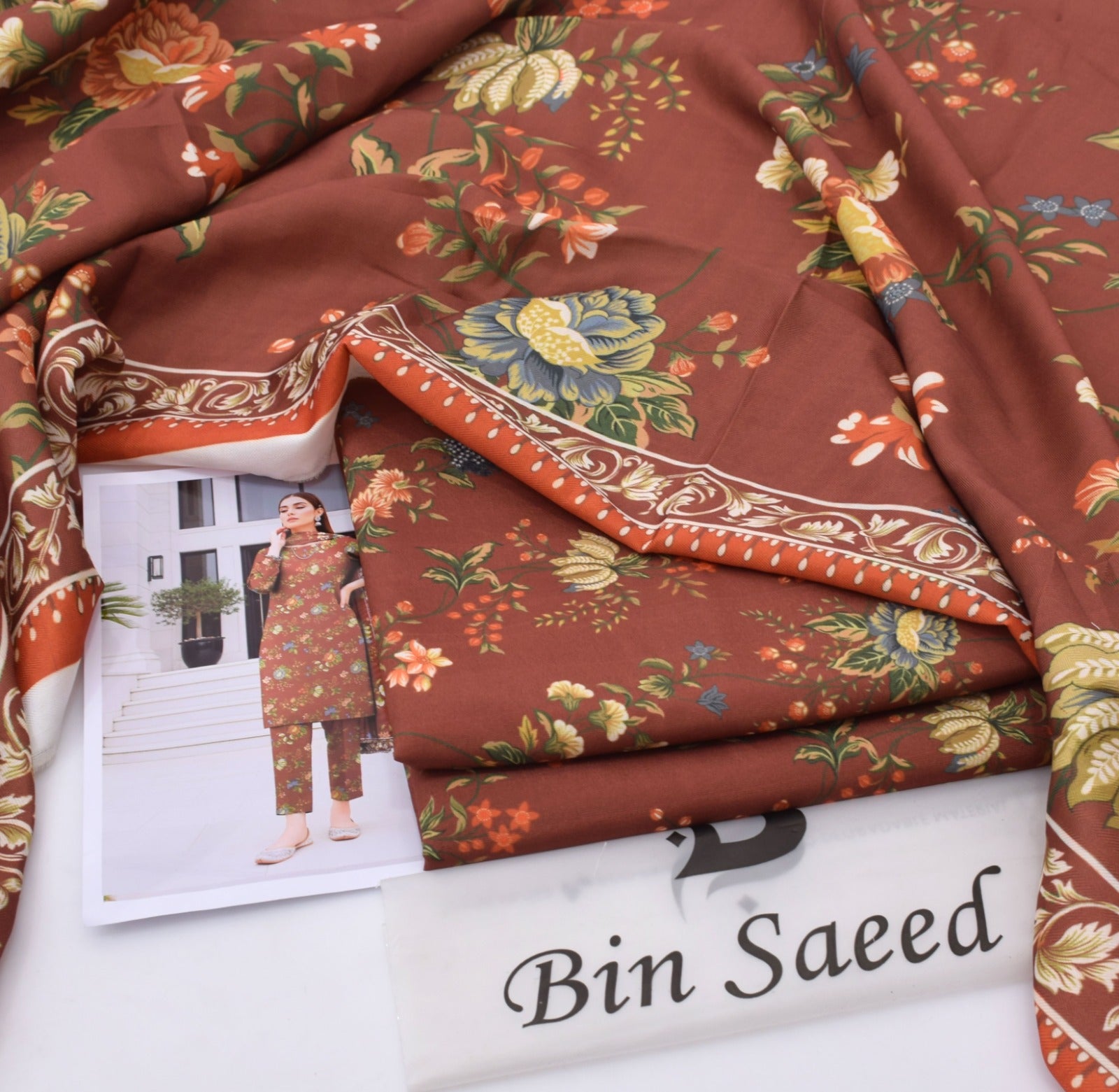 BINSAEED Printed Khaddar 3-Piece – Premium Winter Suit || 7 Colors