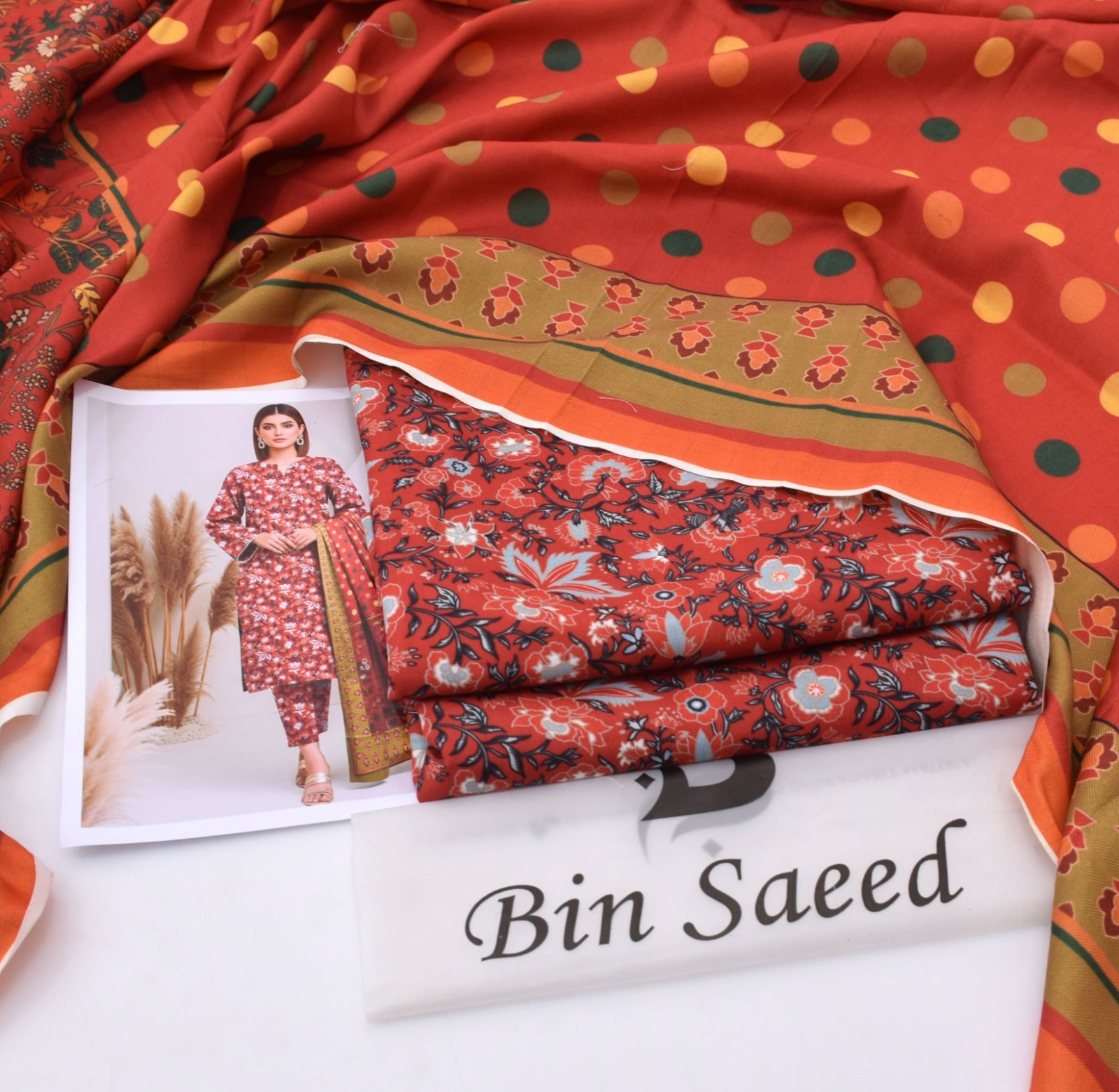 BINSAEED Printed Khaddar 3-Piece – Premium Winter Suit || 7 Colors