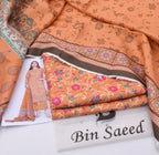 BINSAEED Khaddar 3PC – Elegant Printed Shirt & Trouser Set || 7 Colors