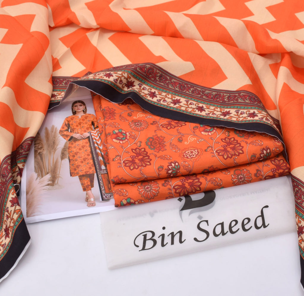 BINSAEED Winter Khaddar Collection – 3-Piece Hit Code Design || 6 Colors