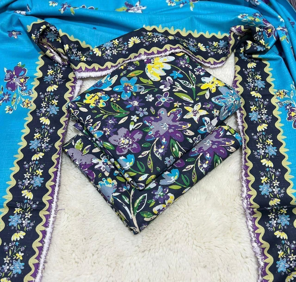 BAROQUE Digital Printed Khaddar Suit – Elegant Winter Edition