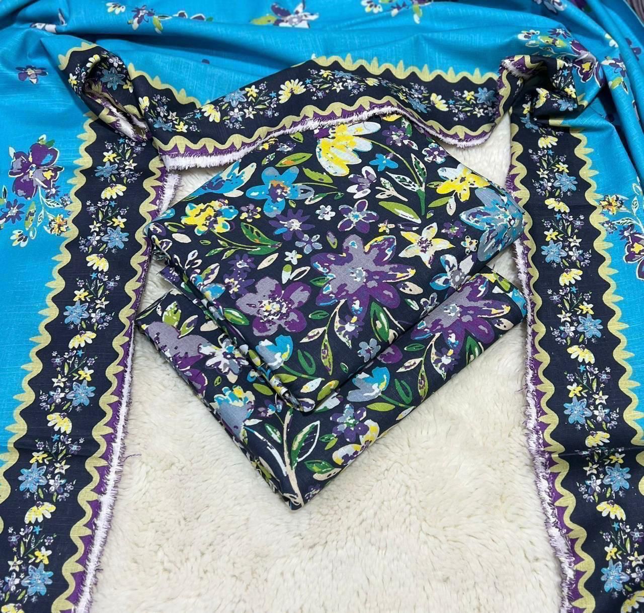 BAROQUE Digital Printed Khaddar Suit – Elegant Winter Edition