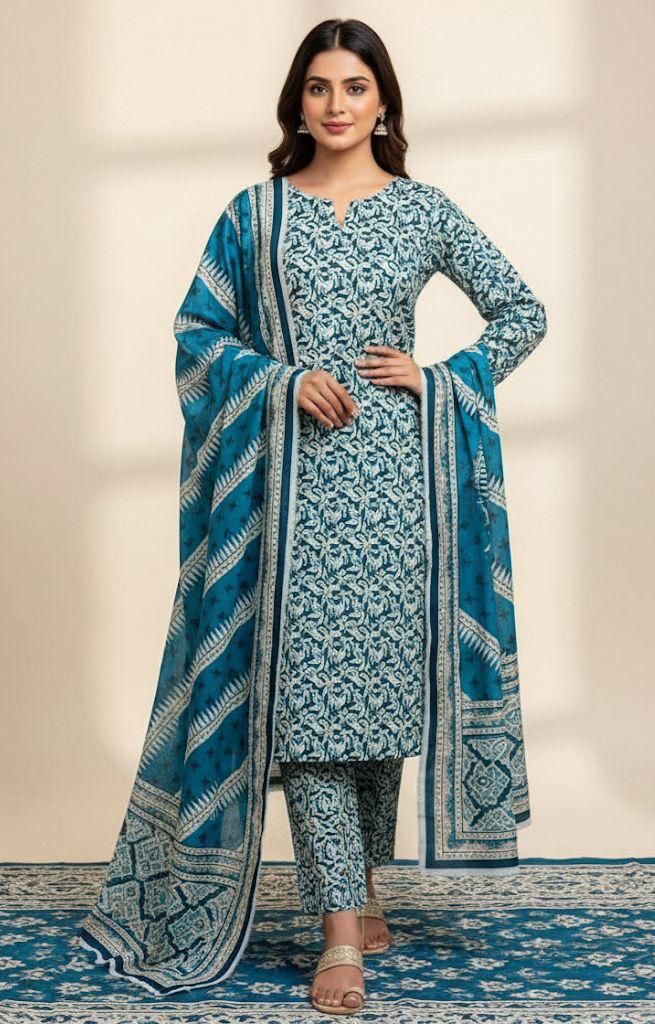 BAROQUE Original Printed Khaddar Outfit – Vibrant Winter Digital Prints