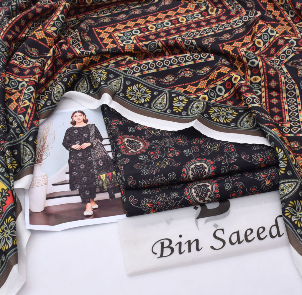 BINSAEED Winter Khaddar Collection – 3-Piece Hit Code Design || 6 Colors