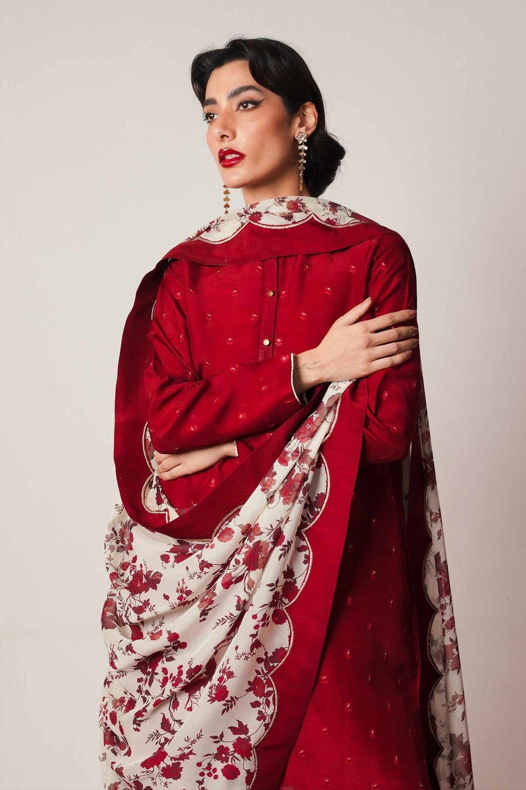 URGE Elegant Dhanak 3PC Unstitched Fabric with Pashmina Shawl