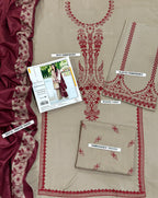 Zara Shahjahan Premium Winter Dhanak 3PC Unstitched Fabric with Pashmina