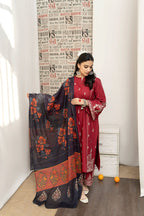 URGE Elegant Dhanak 3PC Unstitched Fabric with Digital Pashmina