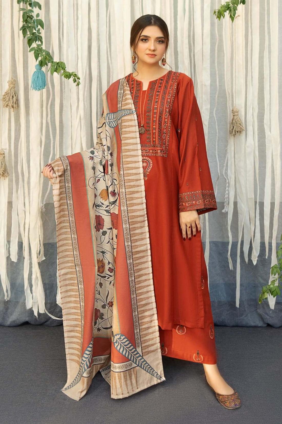 URGE Signature Dhanak 3PC Unstitched Fabric with Digital Pashmina