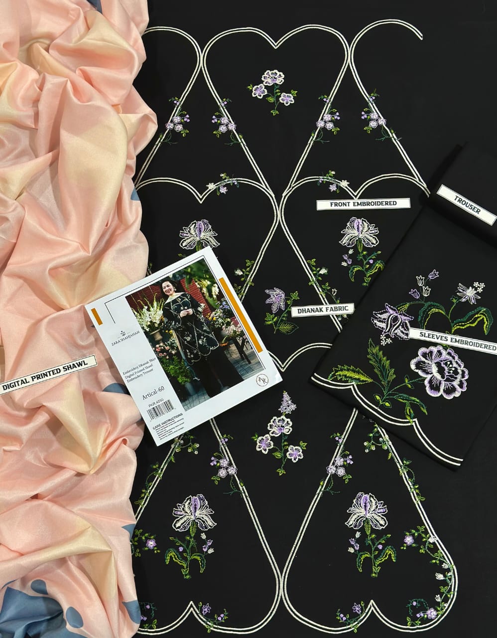 Zara Shahjahan ClassicWeave Dhanak 3PC Unstitched Fabric with Pashmina