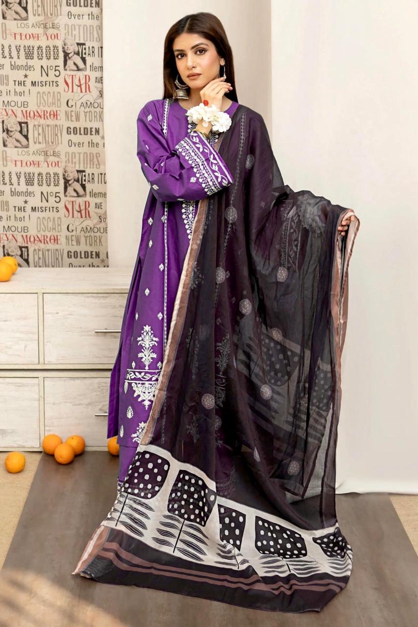 URGE Winter Elegance Dhanak 3PC Unstitched Fabric with Pashmina