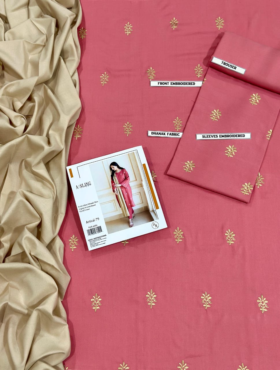 URGE Elegant Dhanak 3PC Unstitched Fabric with Pashmina Shawl