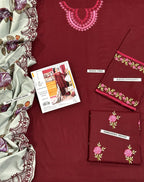 URGE Premium Dhanak 3PC Unstitched Fabric with Digital Pashmina Shawl