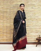 DYOT Winter Dhanak 3PC Embroidered Suit with Pashmina Shawl