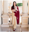 A Sling Airjet Dhanak 3PC Embroidered Winter Suit with Pashmina