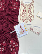 A Sling Airjet Dhanak 3PC Embroidered Winter Suit with Pashmina