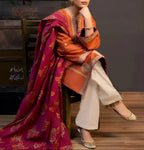 URGE Premium Dhanak 3PC Embroidered Suit with Pashmina Shaw