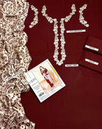 A Sling Luxe Dhanak 3PC Unstitched Winter Fabric with Pashmina Shawl