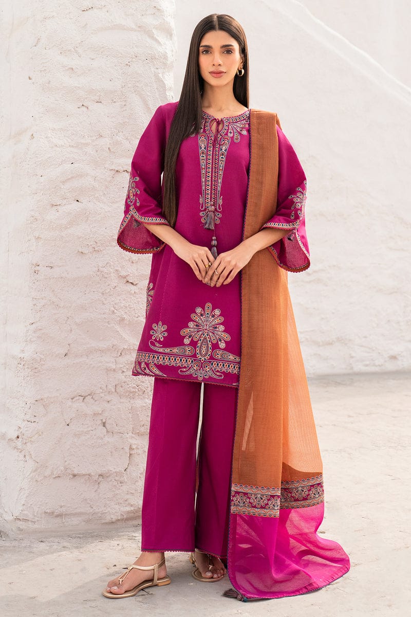 Jazmin Premium Winter Dhanak 3PC Unstitched Embroidered Fabric Set