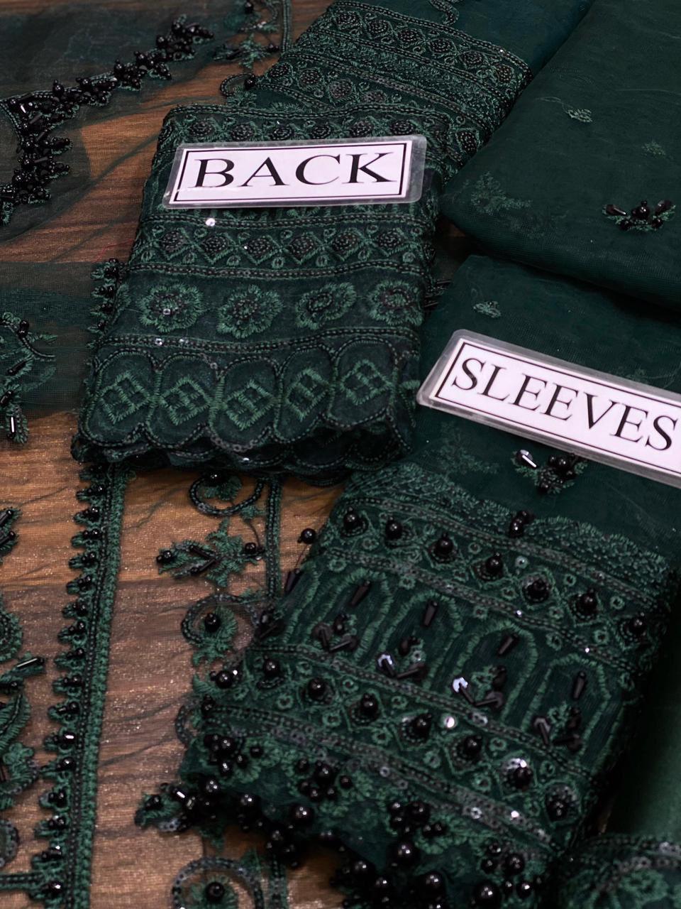 Mushq Premium Wedding Collection – Luxury Net Embroidered 3PC Unstitched Suit