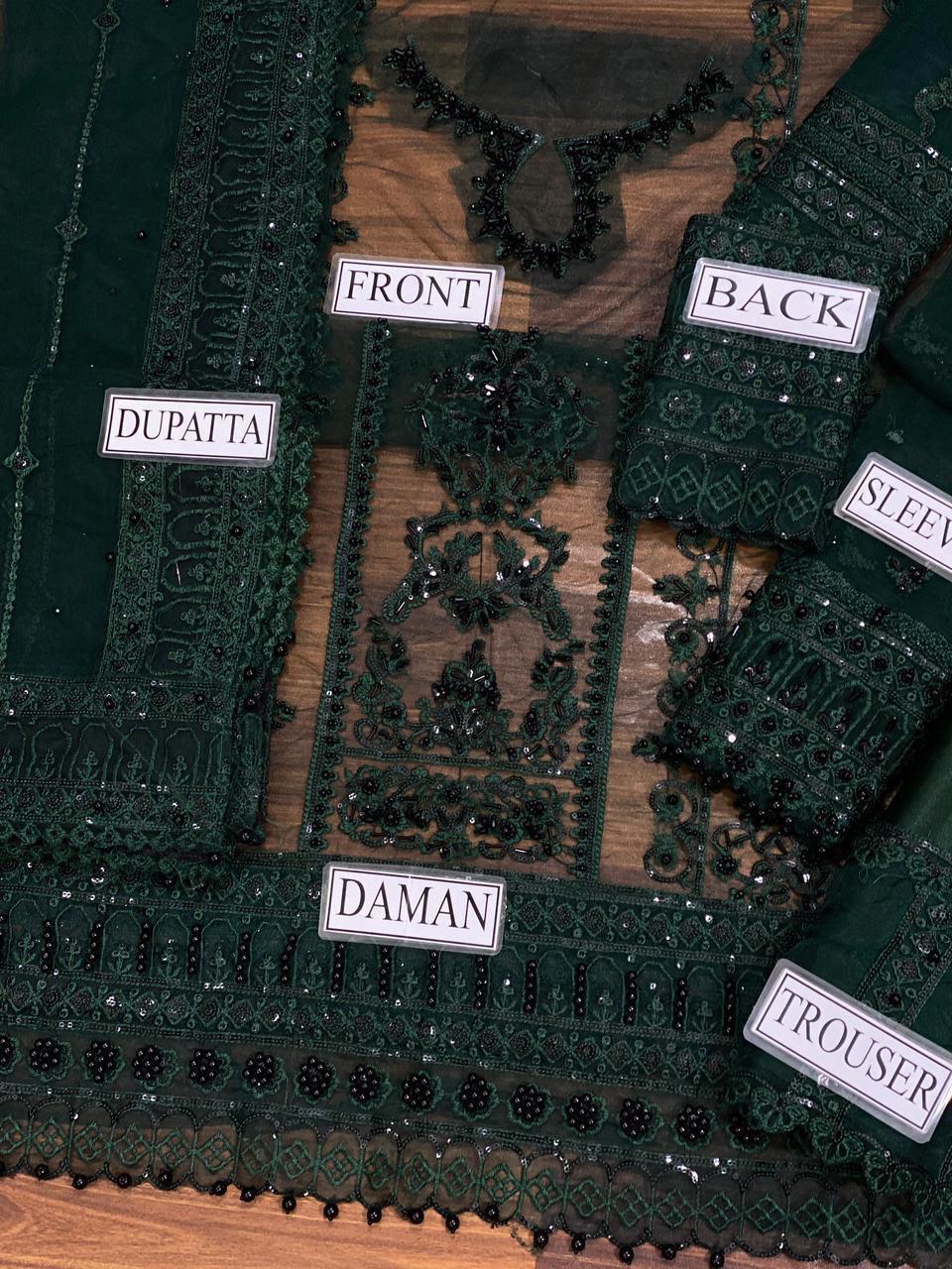 Mushq Premium Wedding Collection – Luxury Net Embroidered 3PC Unstitched Suit