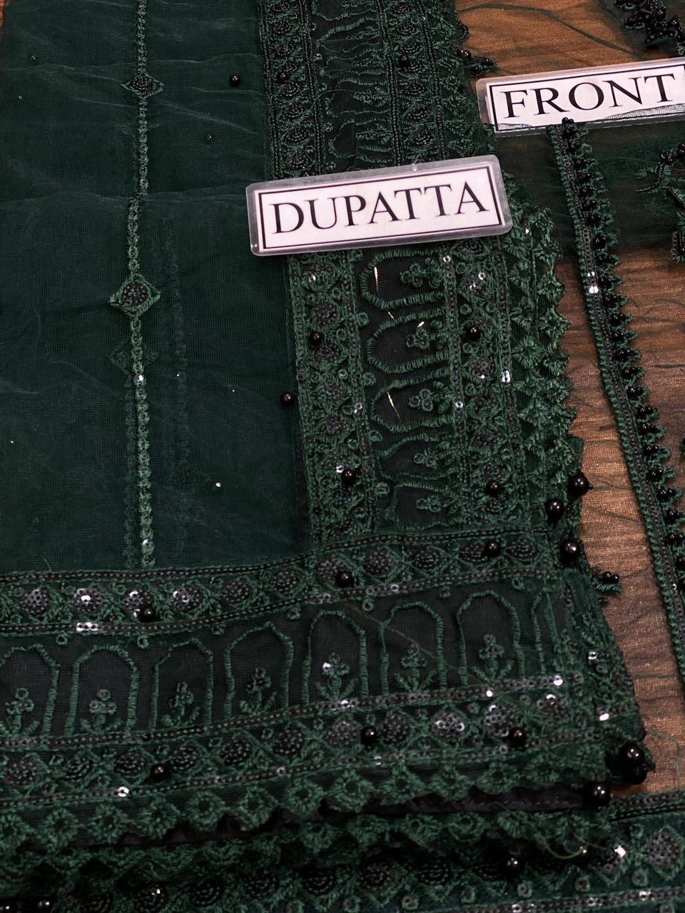 Mushq Premium Wedding Collection – Luxury Net Embroidered 3PC Unstitched Suit