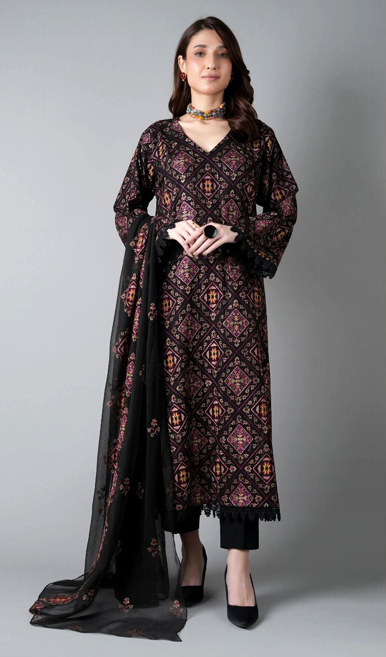 Bareeze Dhanak Embroidered Suit – Premium Dyed Winter 3PC