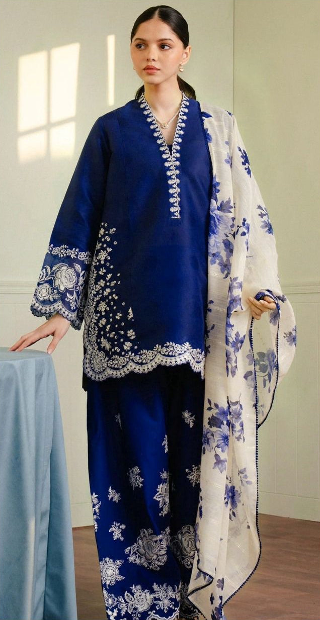 Zara Shahjahan Unstitched Winter Dhanak – Heavy Embroidered 3PC Set