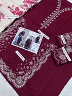 Zara Shahjahan Unstitched Dhanak Collection – Embroidered Shirt & Trouser + Digital Shawl