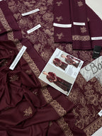 Bareeze Premium Dyed Dhanak – Elegant 3PC Winter Suit