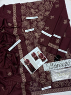 Bareeze Premium Dyed Dhanak – Elegant 3PC Winter Suit