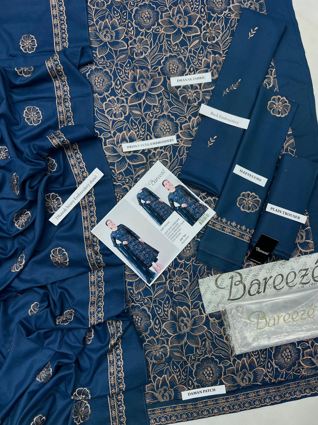 Bareeze Exclusive Dhanak Suit – Full Embroidery with Dhanak Shawl