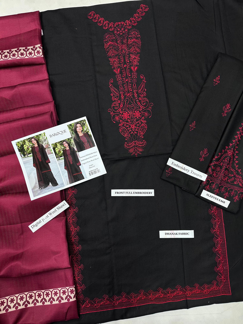 Baroque HiT CODE – Premium Dhanak 3PC with Digital Wool Shawl