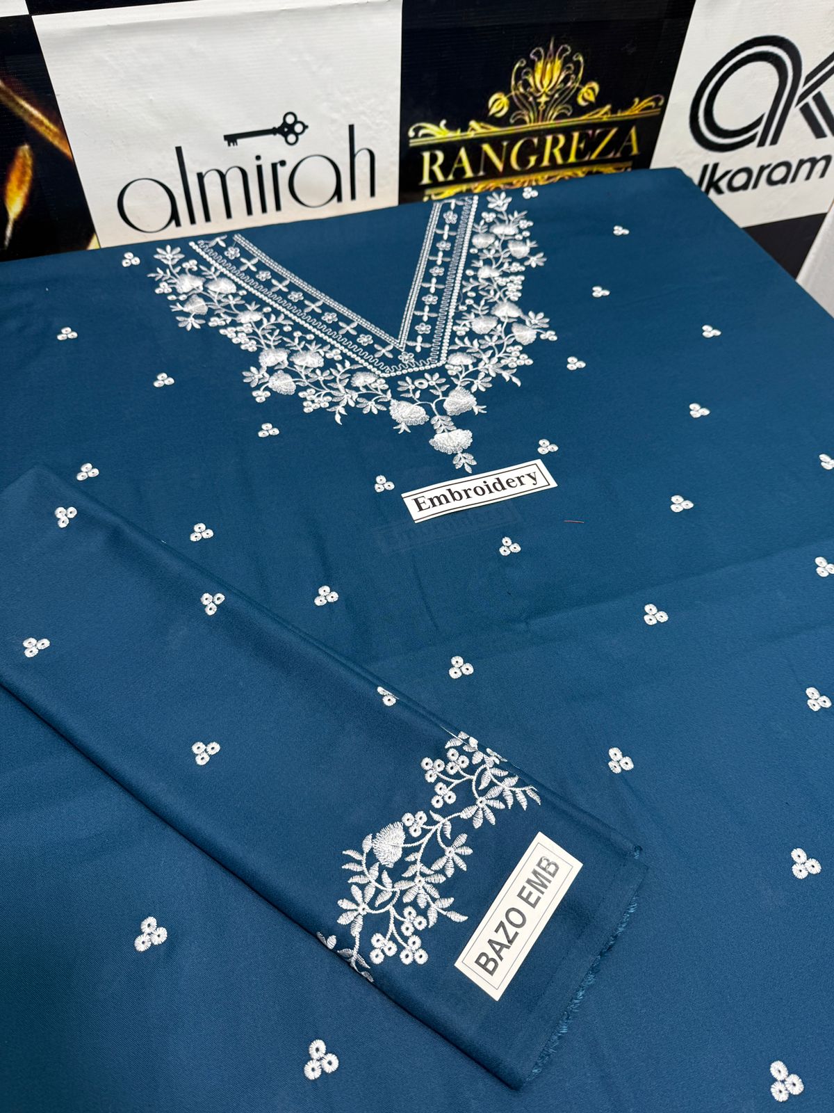 Dhanak 2PC Luxury Winter Collection 2025 – Fully Embroidered Shirt with Dyed Trouser