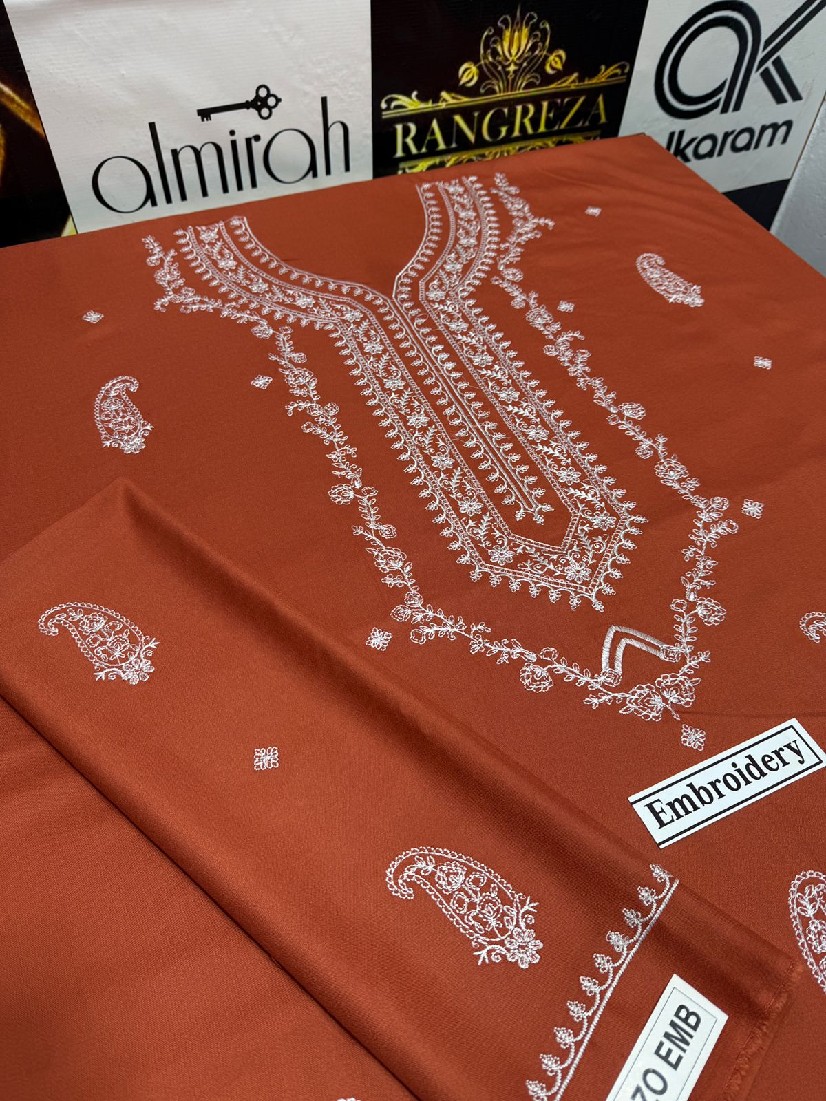 Dhanak 2PC Breeze Winter Set – Front & Sleeves Embroidered with Dyed Trouser