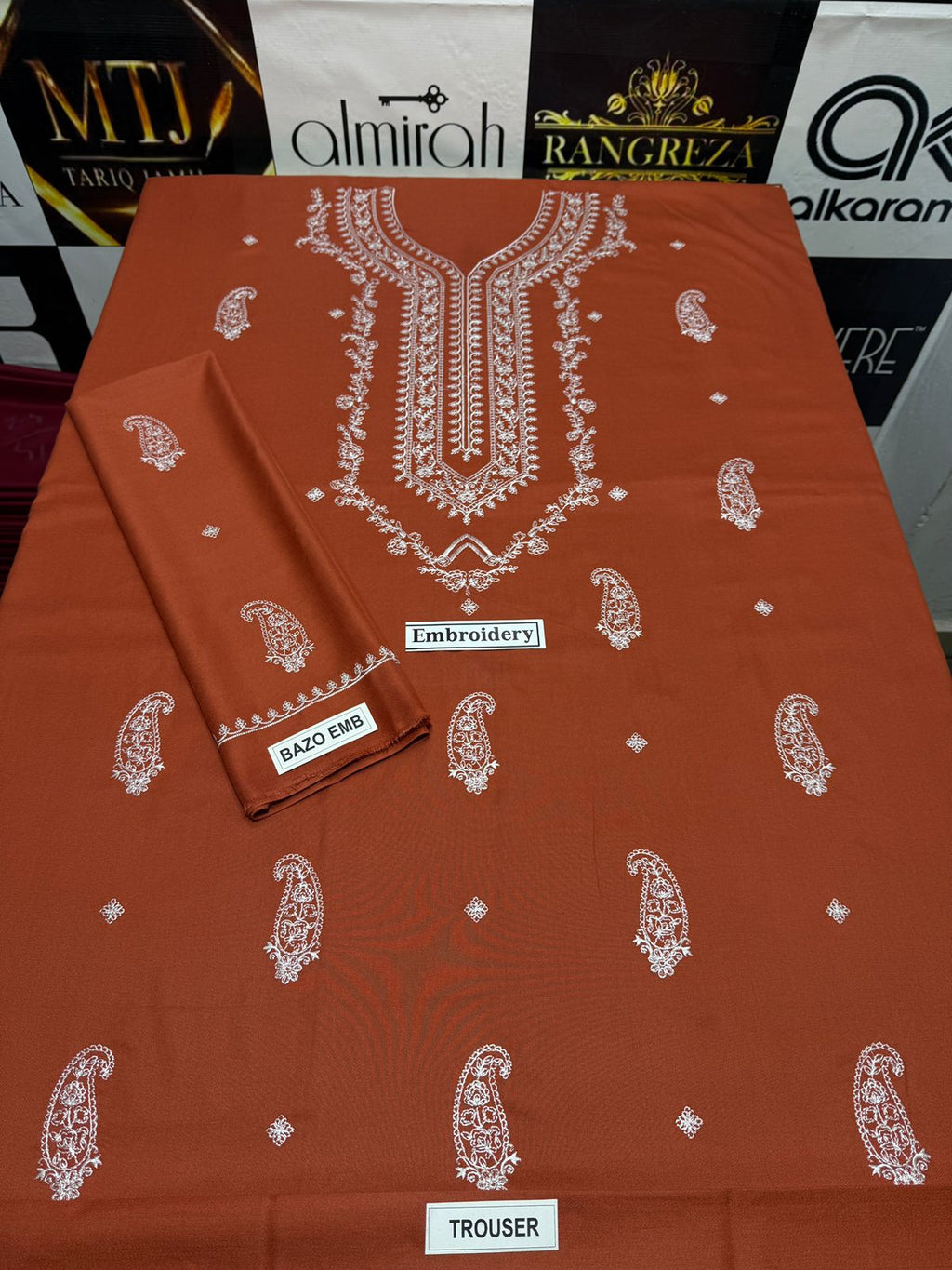 Dhanak 2PC Breeze Winter Set – Front & Sleeves Embroidered with Dyed Trouser