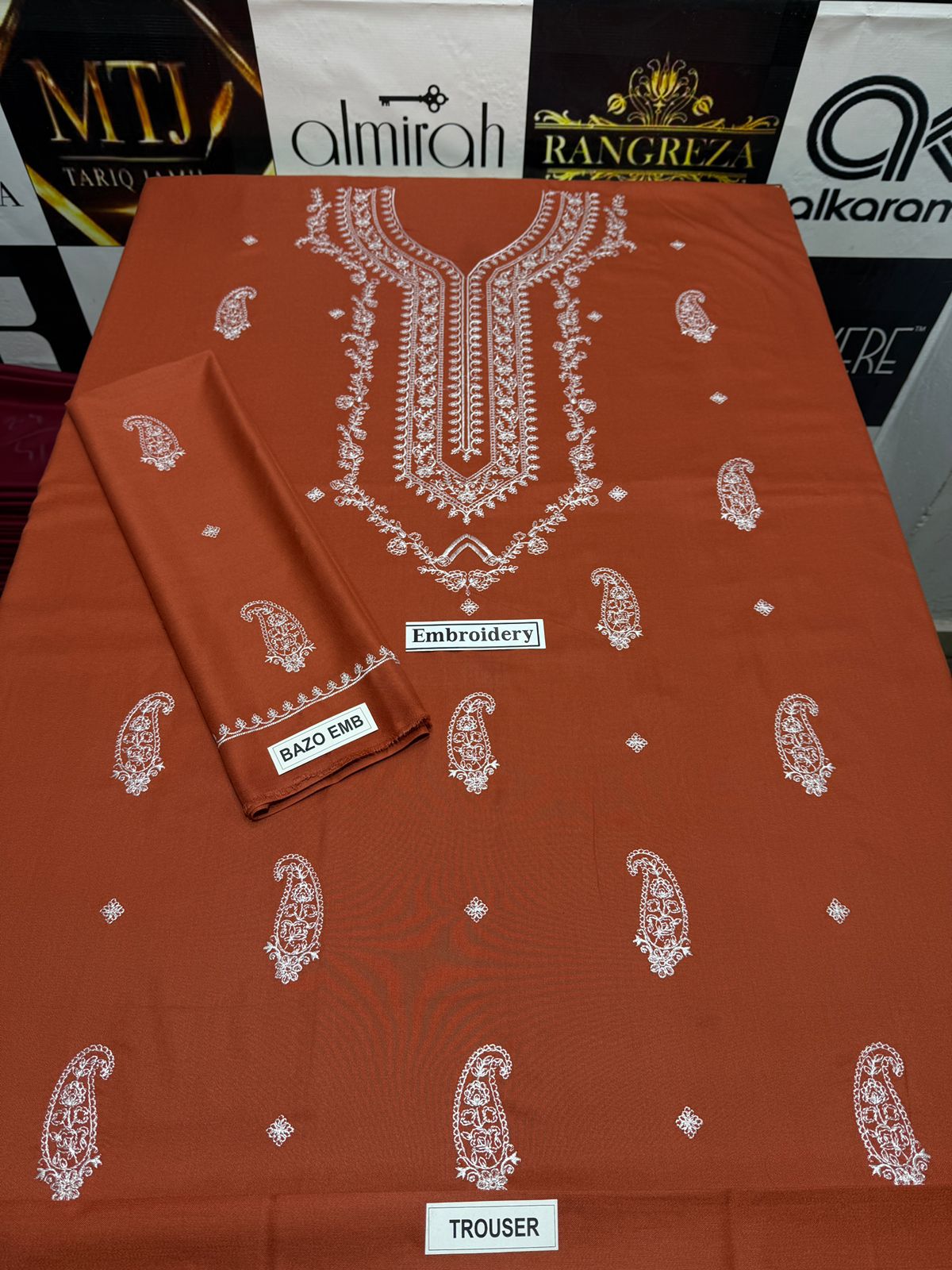 Dhanak 2PC Breeze Winter Set – Front & Sleeves Embroidered with Dyed Trouser