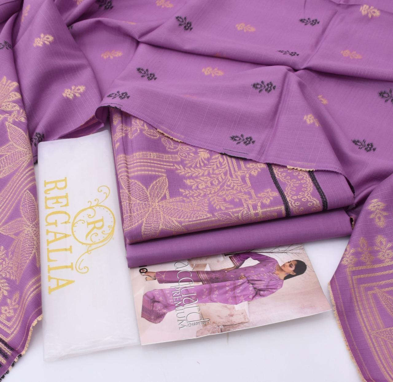 Regalia 2025 Viscose Linen Jacquard – Digital Print 3PC Suit -8 Color