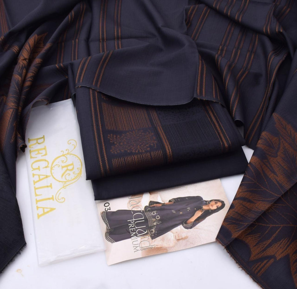 Regalia 2025 Viscose Linen Jacquard – Digital Print 3PC Suit -8 Color