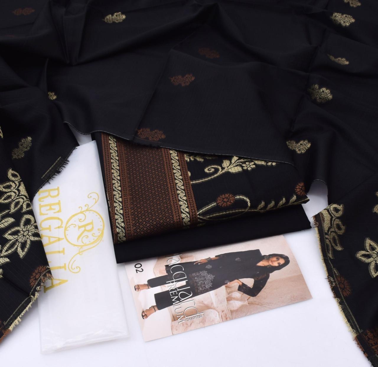 Regalia 2025 Viscose Linen Jacquard – Digital Print 3PC Suit -8 Color